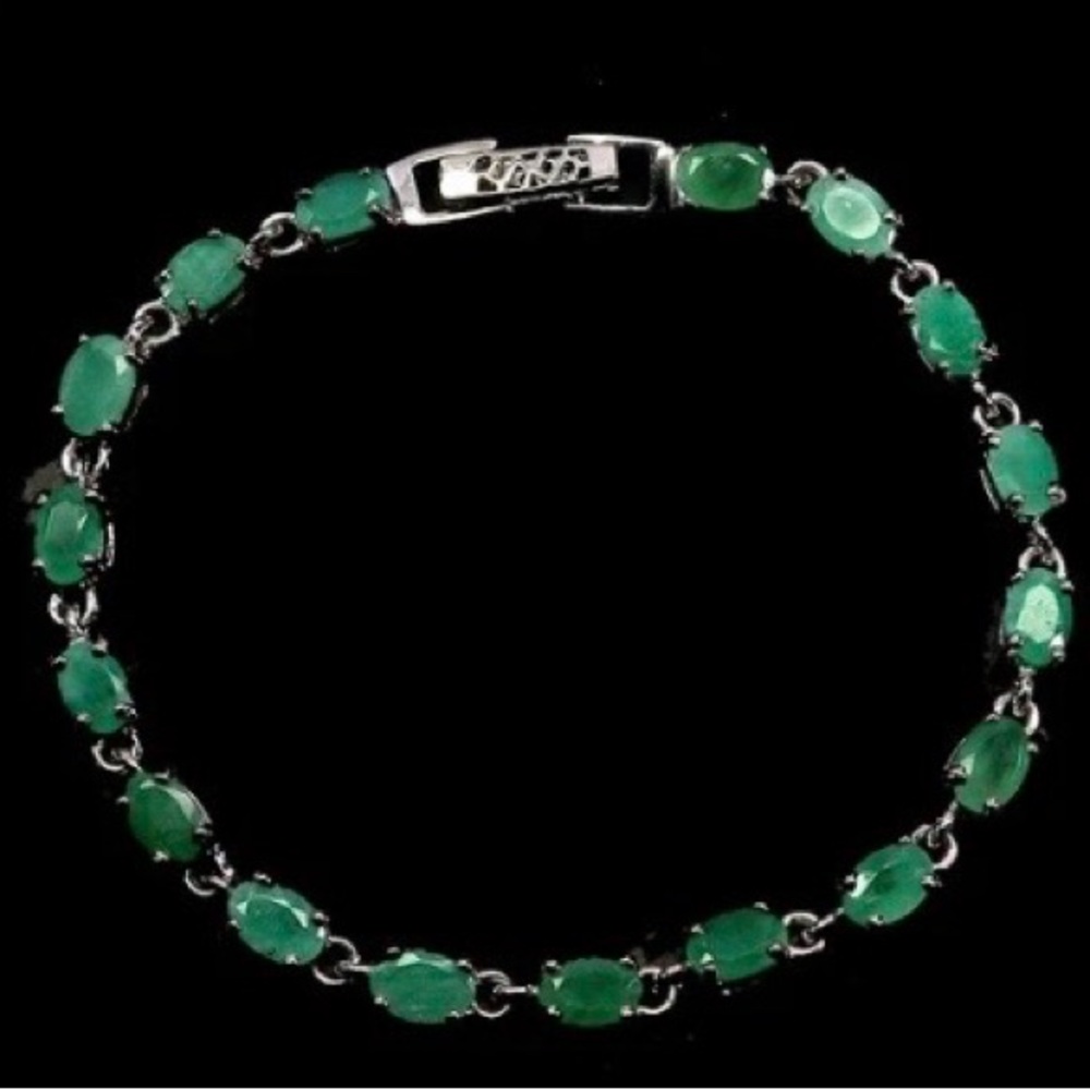SALE‼️9ct Emerald Topaz Silver adjustable bracelet 925